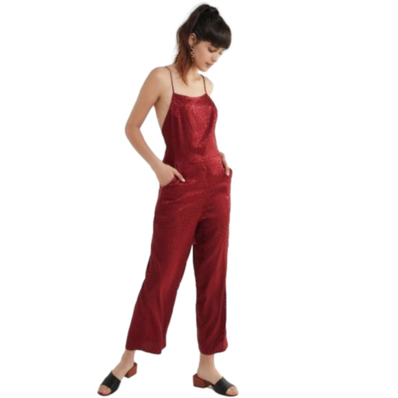 𝅺URBAN Outfitters Lily Leopard Jacquard
Jumpsuit Size Small - Picture 1 of 9